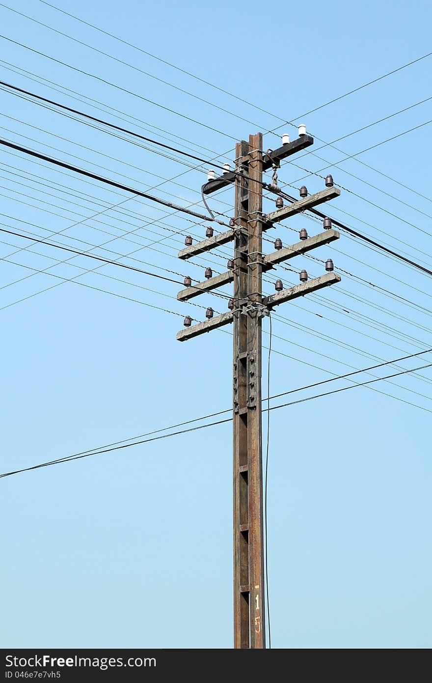 Old electric steel pole