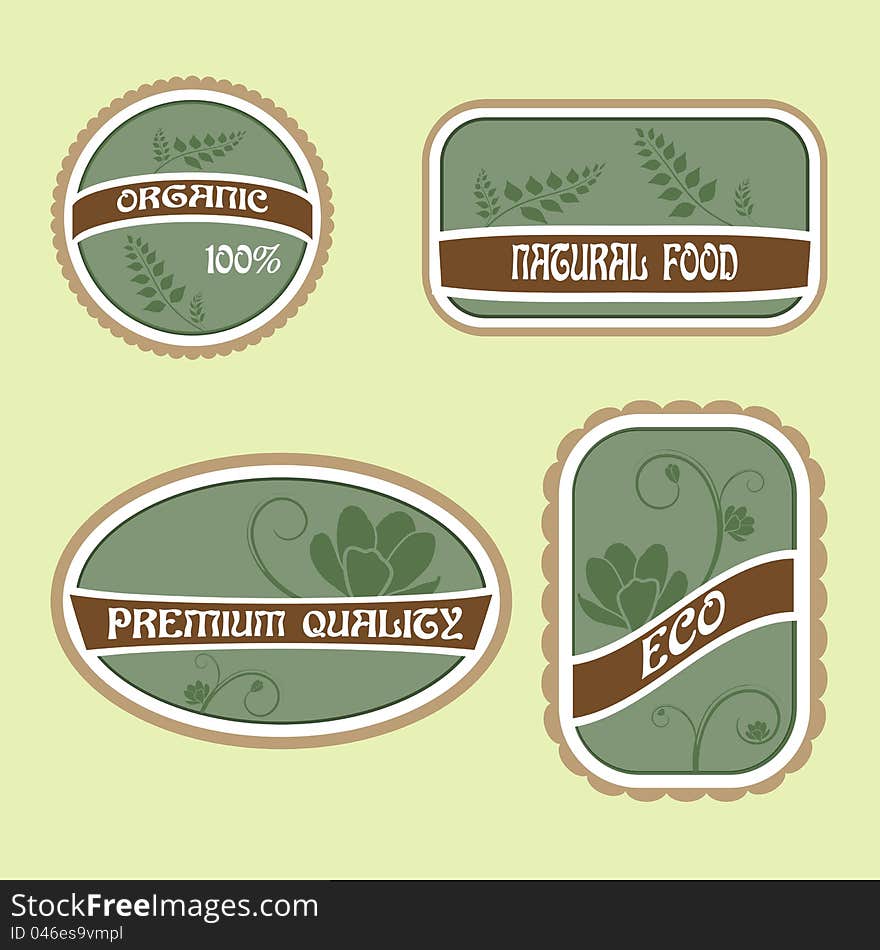 Set Of Eco Natural Labels