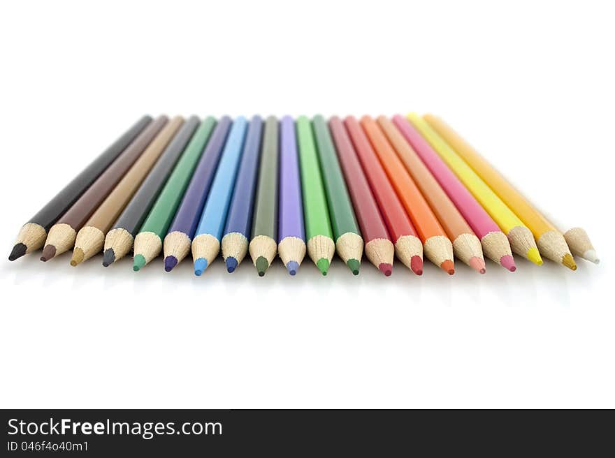 Color pencils  in white