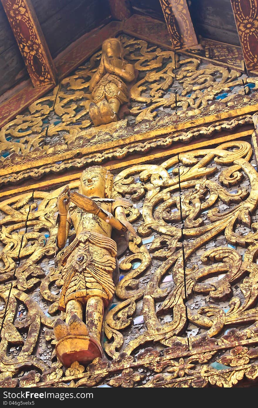 Thai style wood on roof. Thai style wood on roof