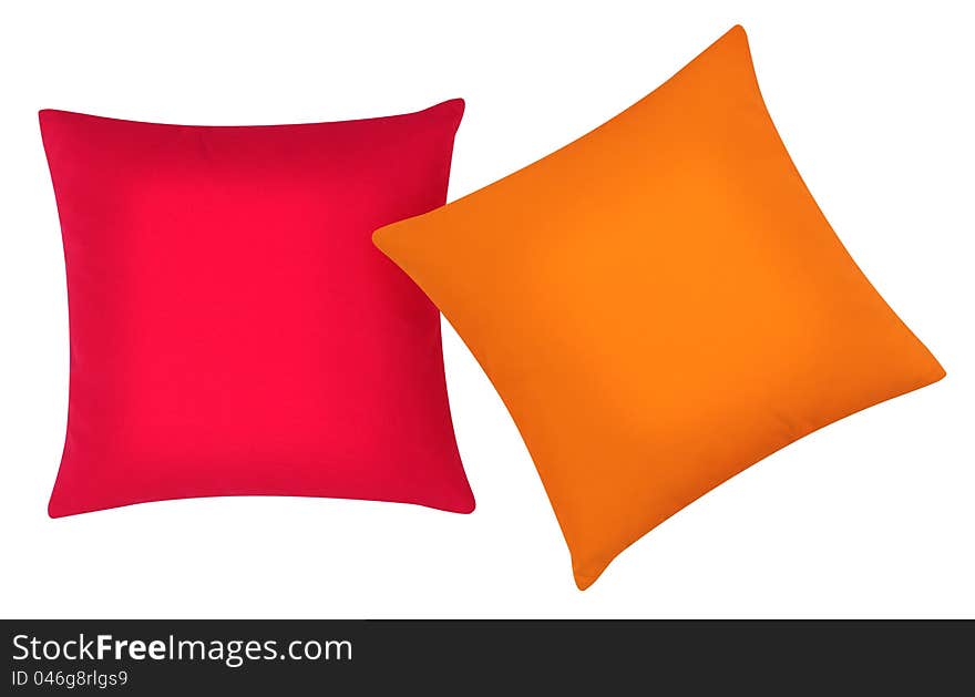 Soft pillows over white background. Soft pillows over white background.