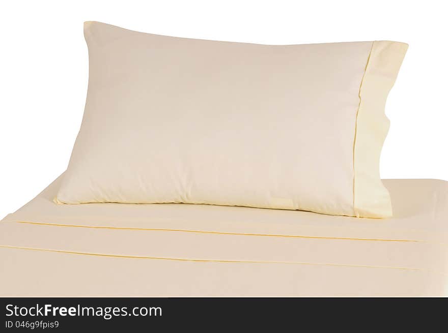Soft pillow on bed spreads. Soft pillow on bed spreads.