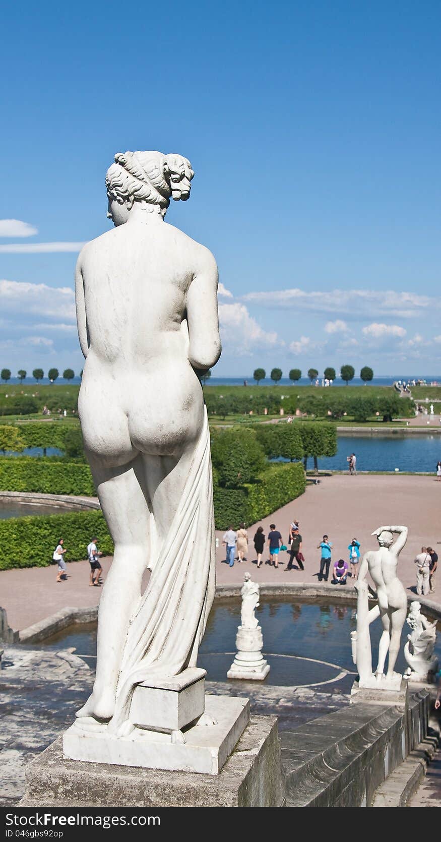 Sculpture on the cascade Gold Mountain, Peterhof. Russia. Sculpture on the cascade Gold Mountain, Peterhof. Russia