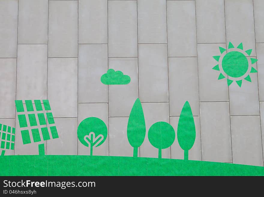 Wall for green ecology concept