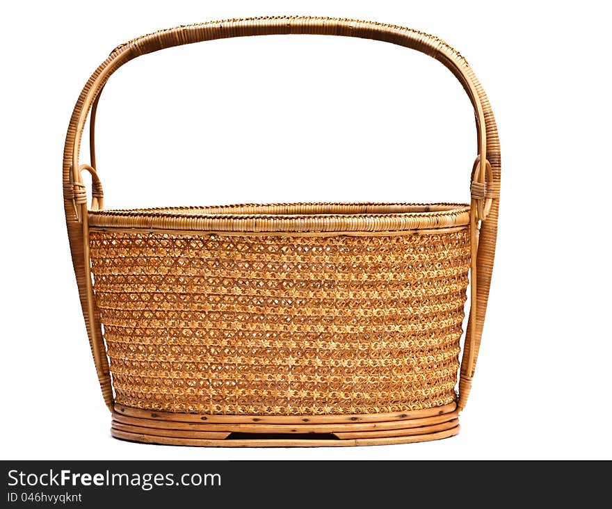 An empty basket on white background. An empty basket on white background