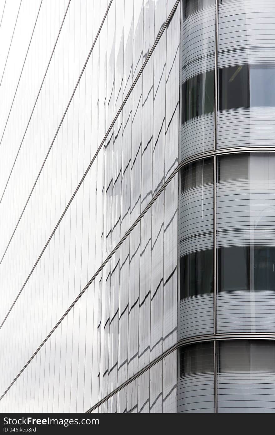 Detail of building glass and metal in london