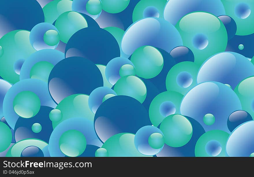 Vector illustration with lot of glossy bubbles