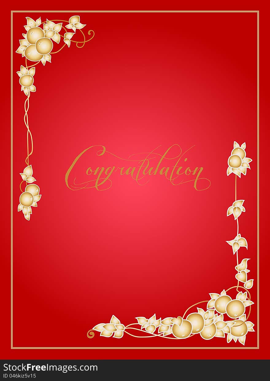 Greeting card with gold apples