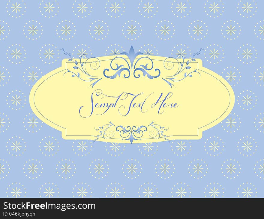 Wedding greeting card on a dark blue background with a place for the text. The framework is decorated by curls