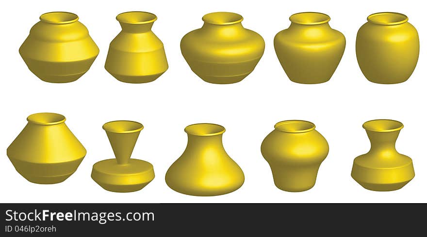 Vector illustration of kitchen pots