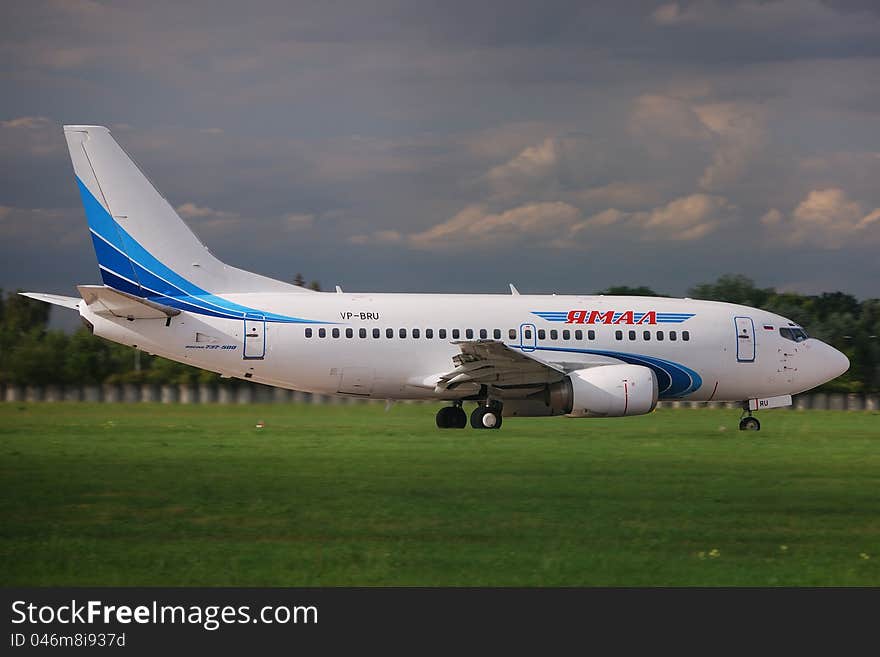 Yamal Boeing B737-528 in Pardubice.