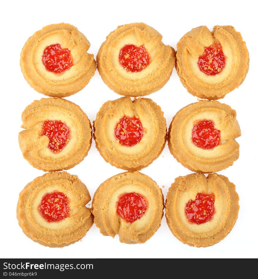 Cookie sweets on white background