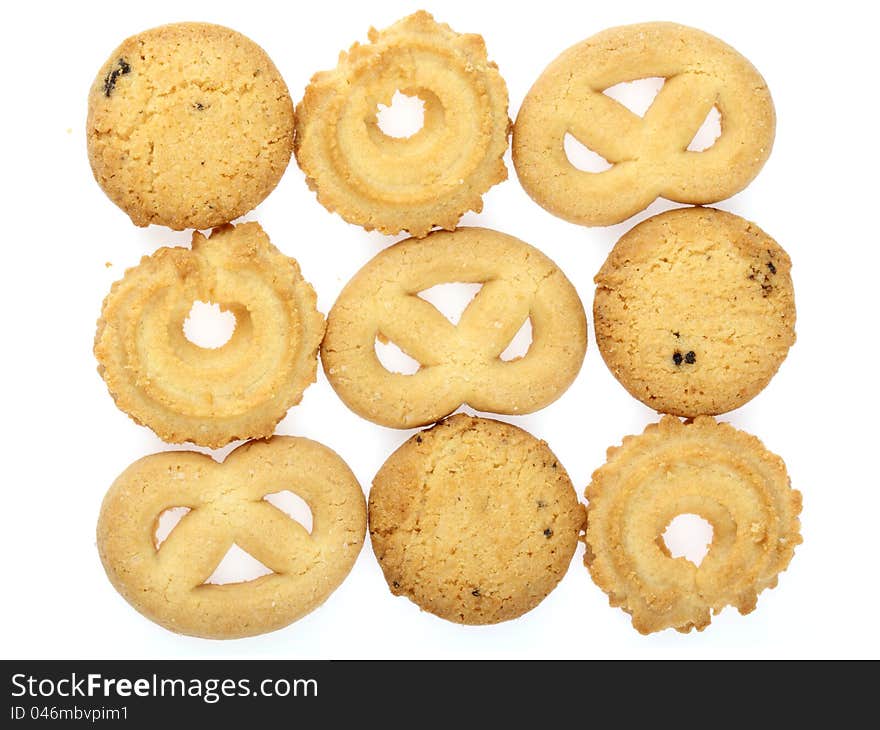 Cookie sweets on white background