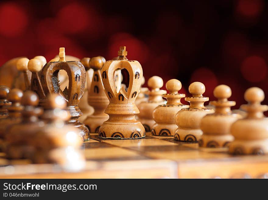 Chess board focus to white king