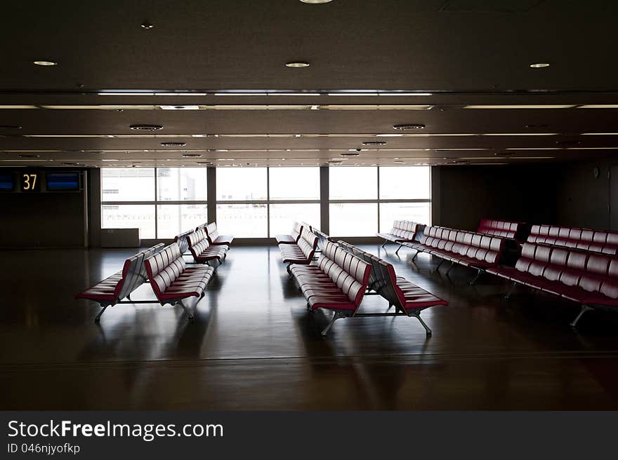 The waiting site for boarding in airport. The waiting site for boarding in airport