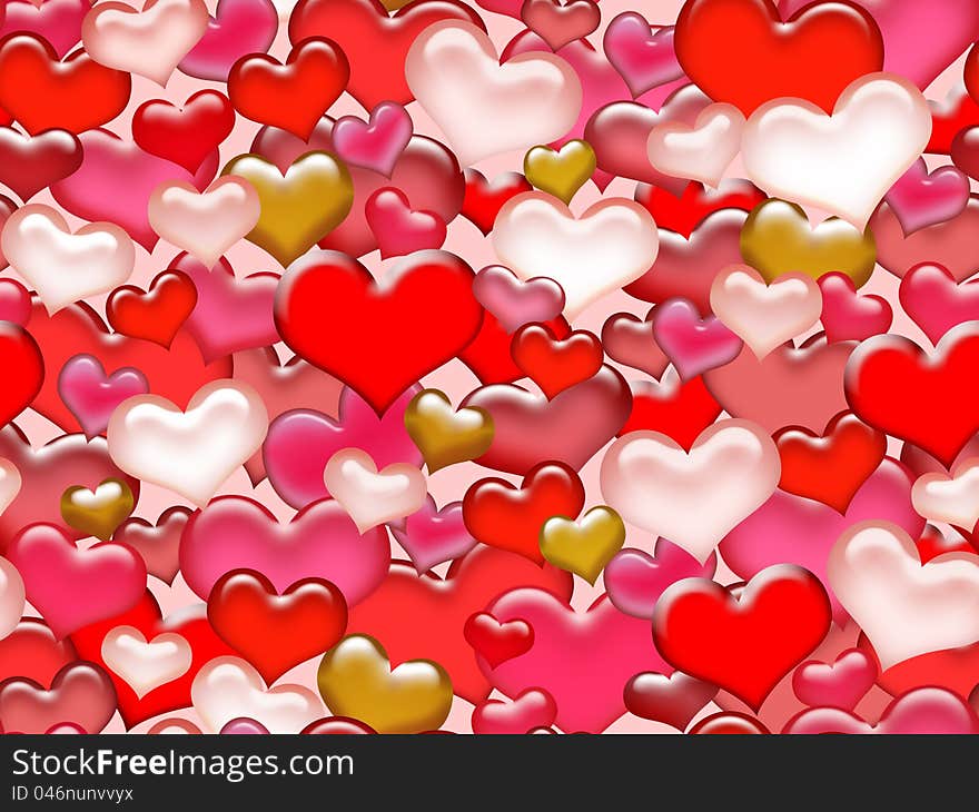 3d valentine hearts background/pattern. 3d valentine hearts background/pattern.