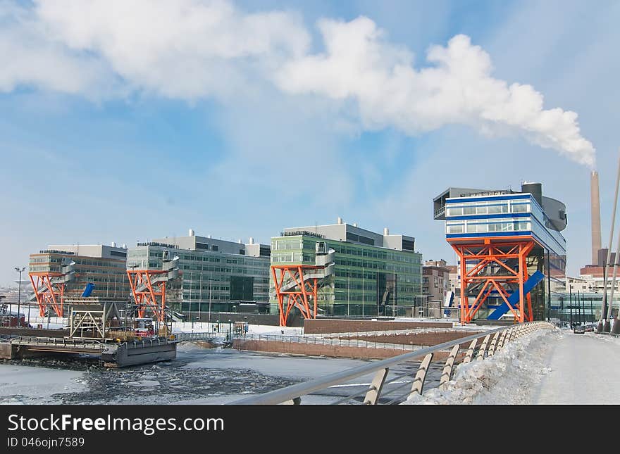 Modern office buildings in downtown Helsinki. Finland.