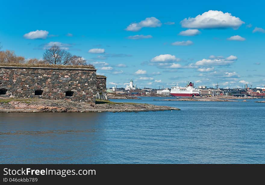 View of the fortress of Suomenlinna, Helsinki. View of the fortress of Suomenlinna, Helsinki.