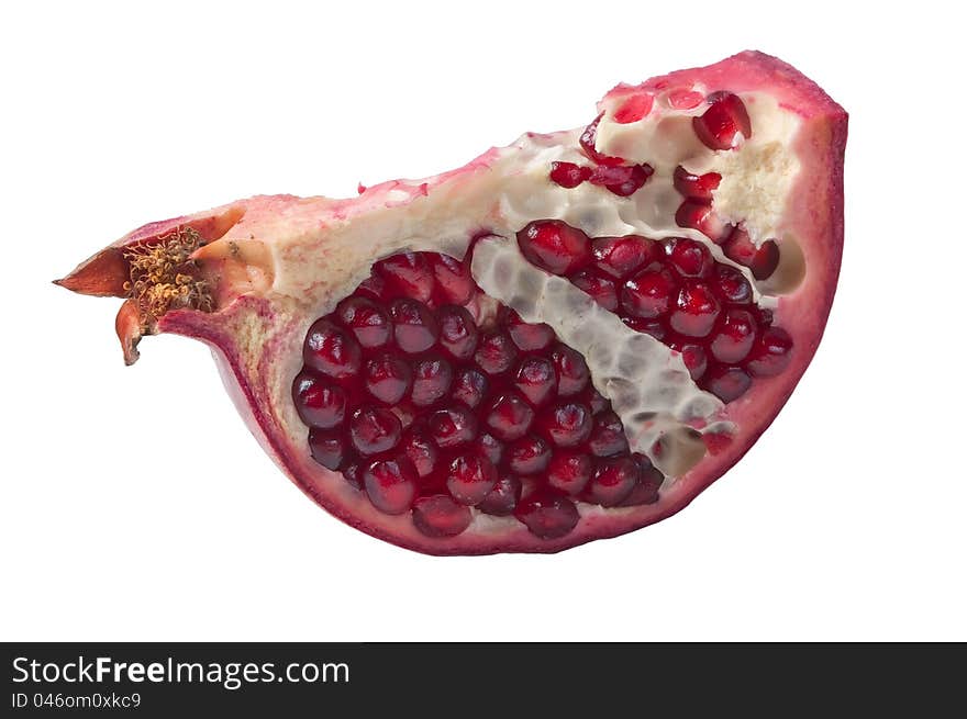 Pomegranate part isolated on a white background