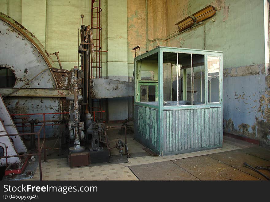 Engineroom of coalmine Waterschei