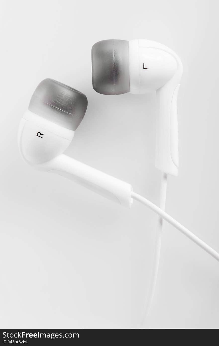 Macro of white hi-fi headphones