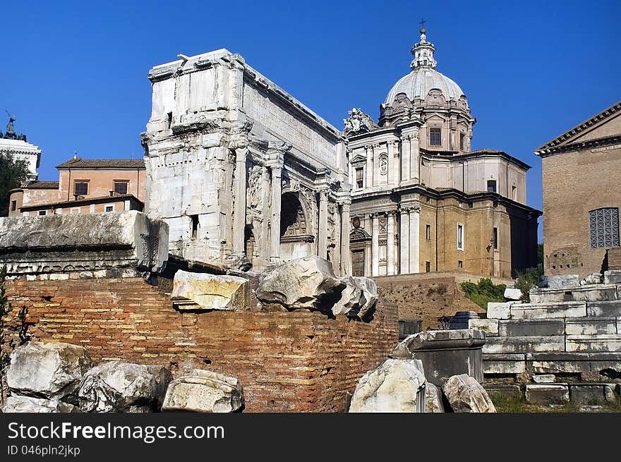 The ruins of Rome, the Forum Romano