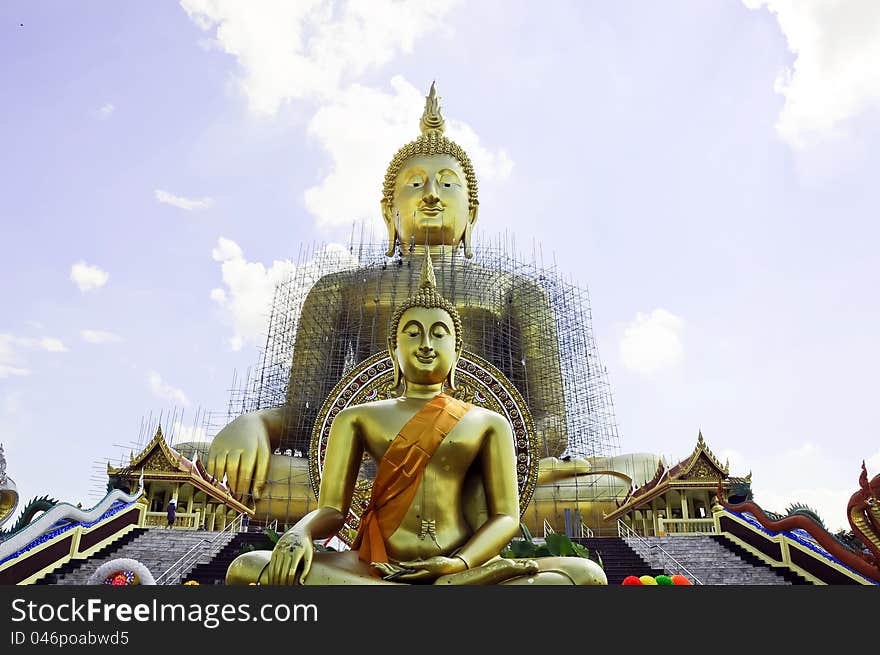 Big buddha statue in asian