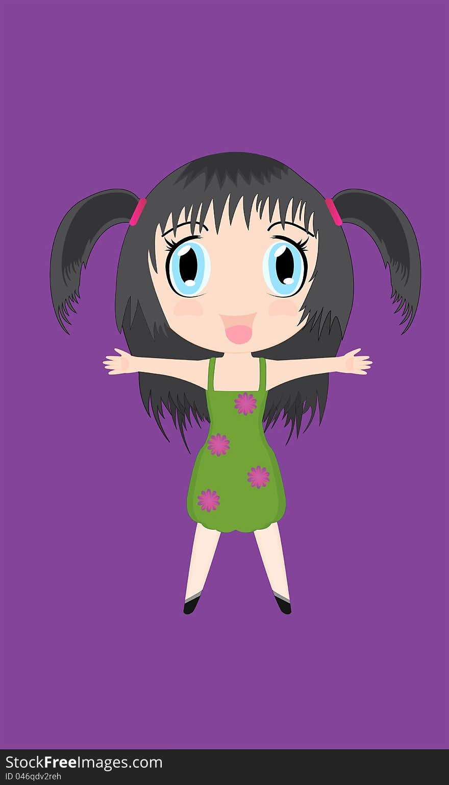 Vector illyustratsiya.Smeyuschayasya, small, pretty girl with blue eyes. Vector illyustratsiya.Smeyuschayasya, small, pretty girl with blue eyes