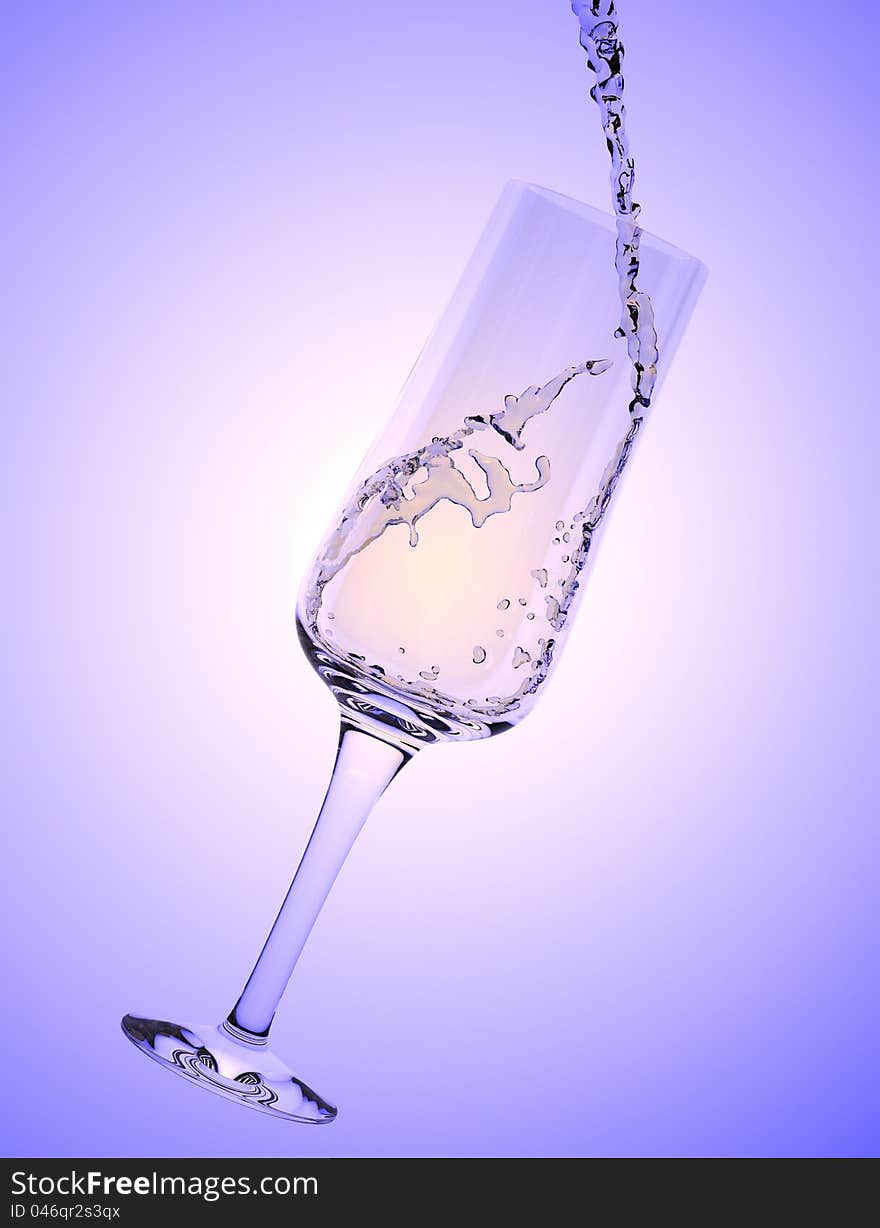 White Wine Being Poured In A Wine Glass