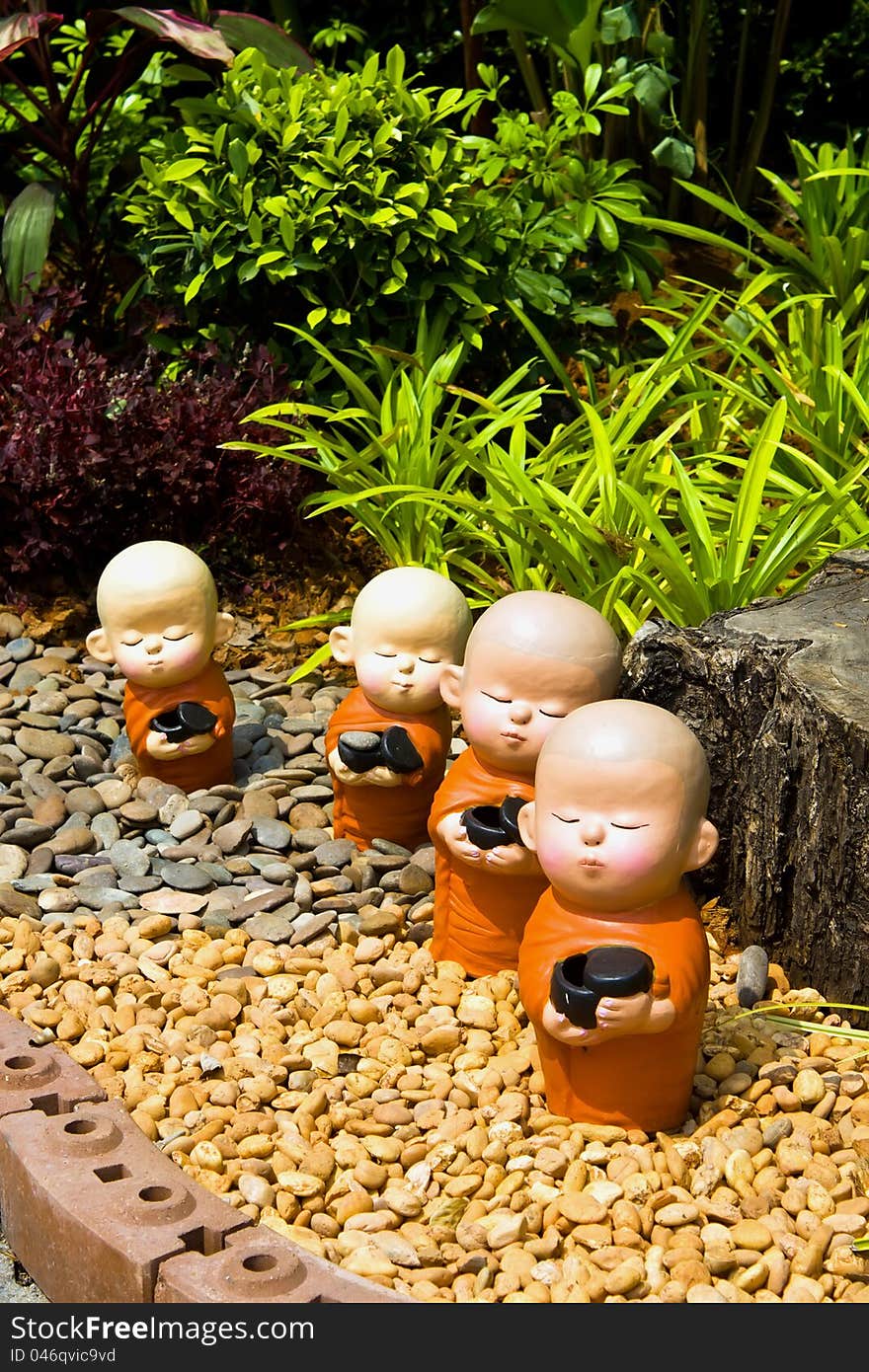 Monk statue in temple Thailand