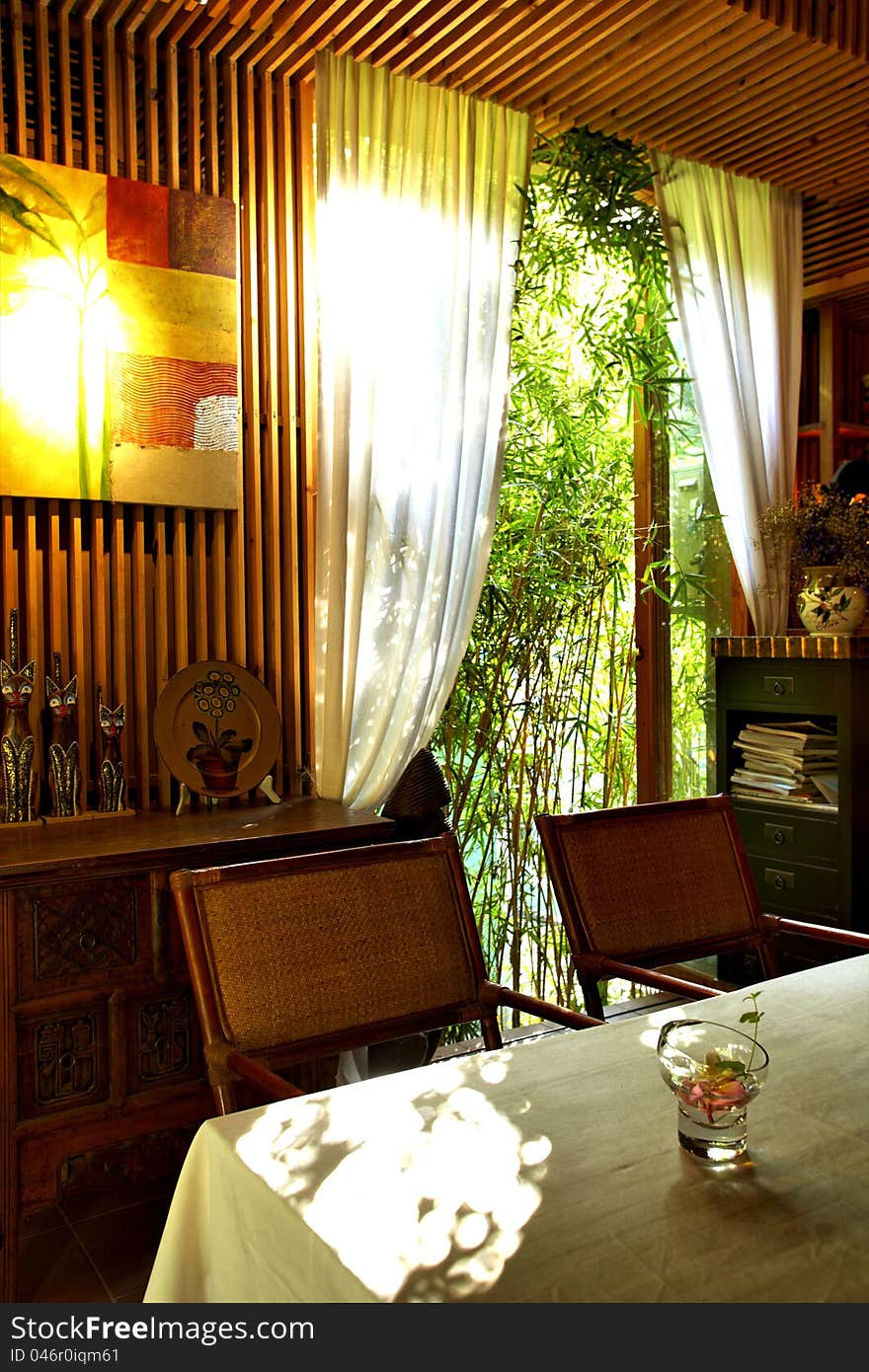 Southeast Asian style restaurant environment