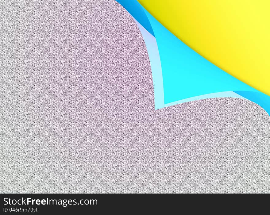 Background of textured colored paper with bent corners