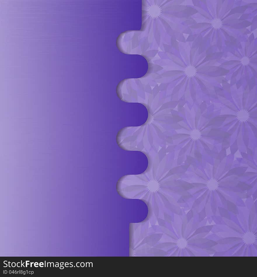 Abstract purple flower background, card-