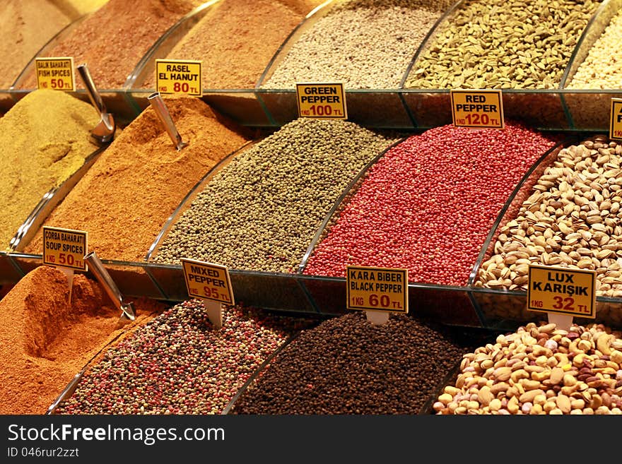 Spice and herbal tea in the Spice Bazaar, Istanbul. Spice and herbal tea in the Spice Bazaar, Istanbul.