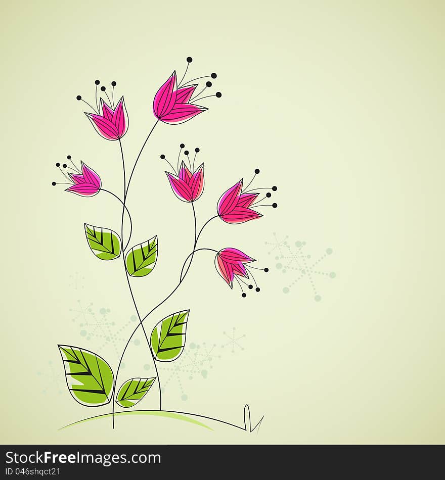 Separate drawing flowers with space for text