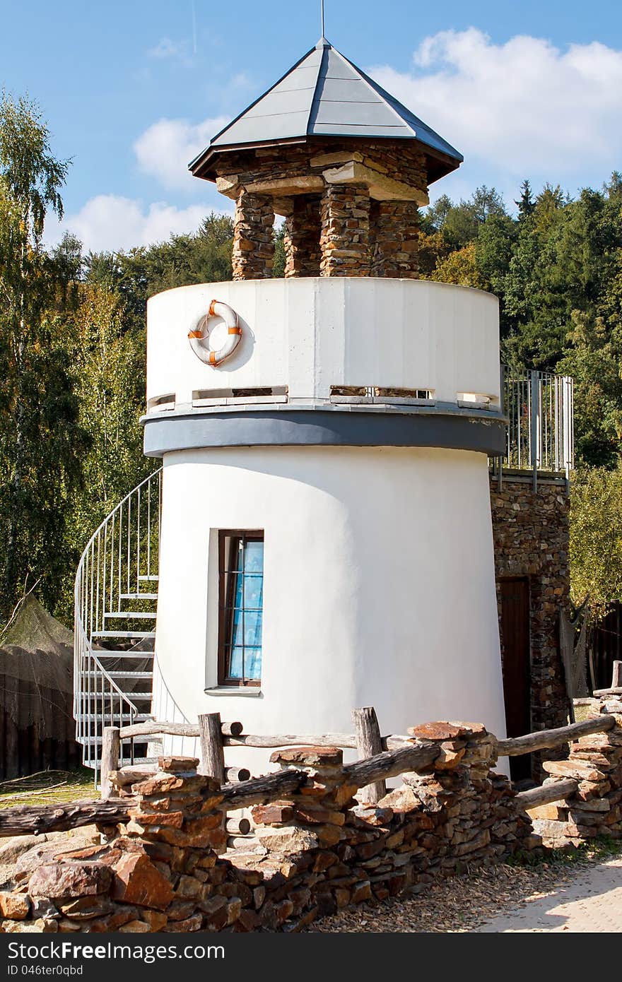 Small lighthouse for childs play in park