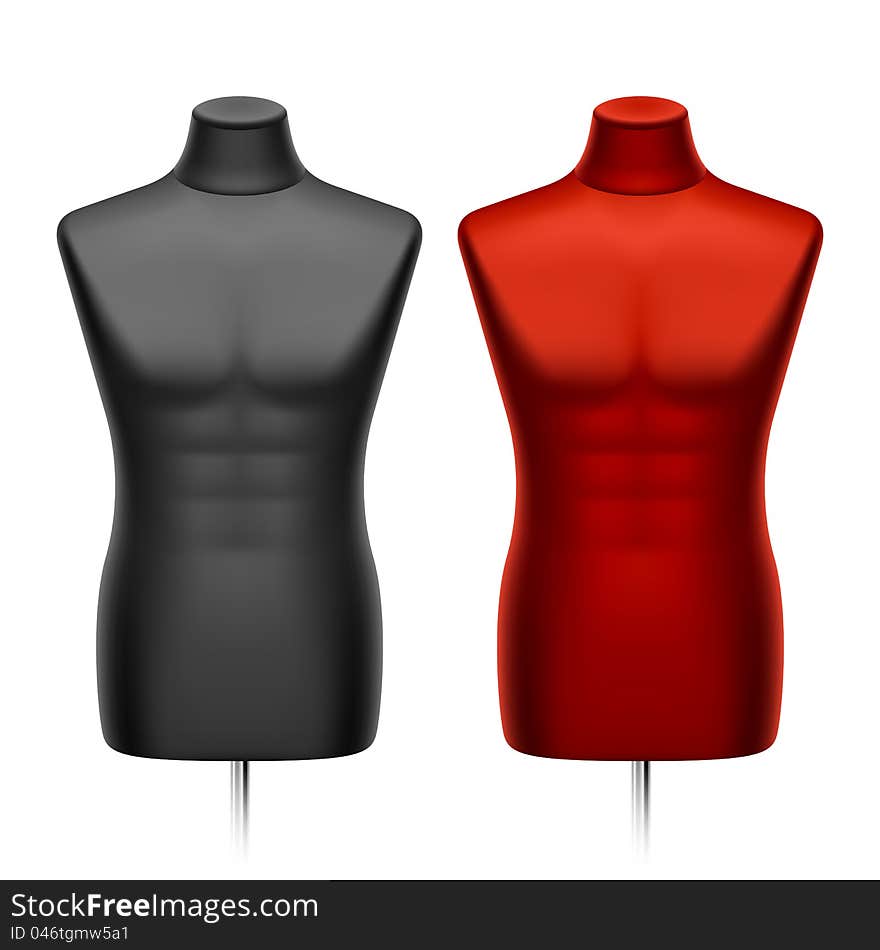 Male tailors dummy, mannequin vector illustration