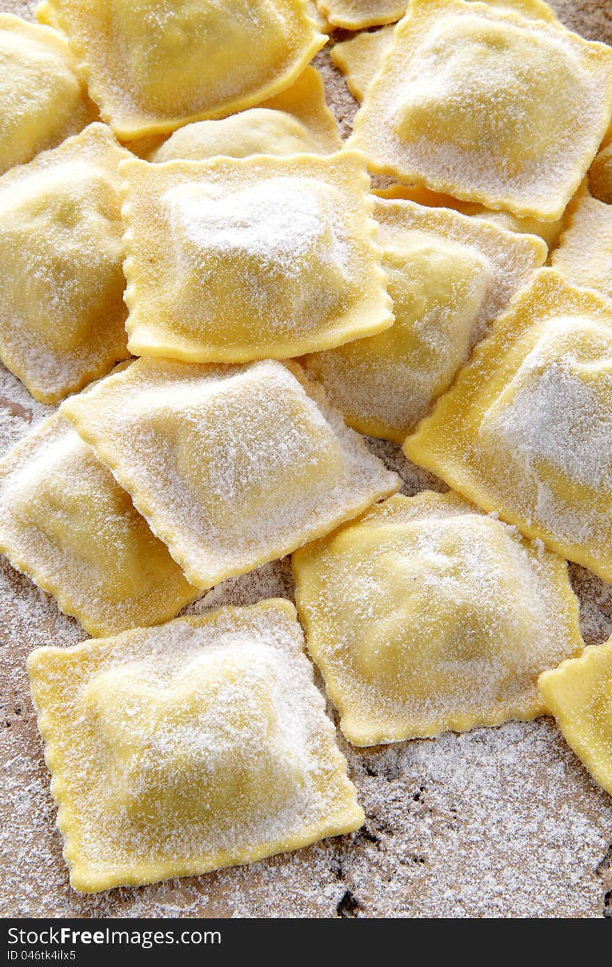 Fresh ravioli handmade