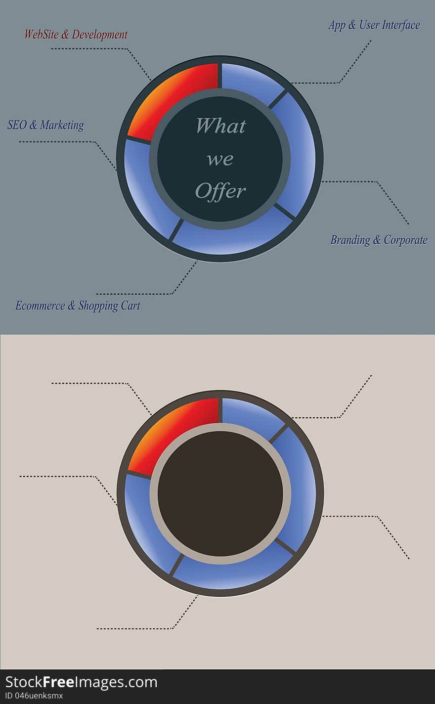 Design unique skill pie chart,and typography background .