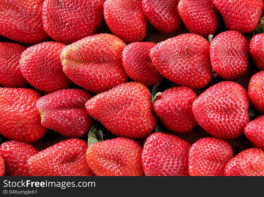 Composition food whit a strawberries