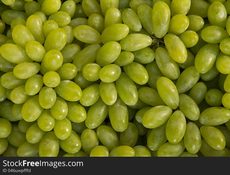 White wine grapes in a market (Green grapes)