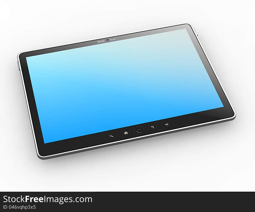 High-Detailed Ipade - like generic Portable Tablet PC on White Background, 3D Render.