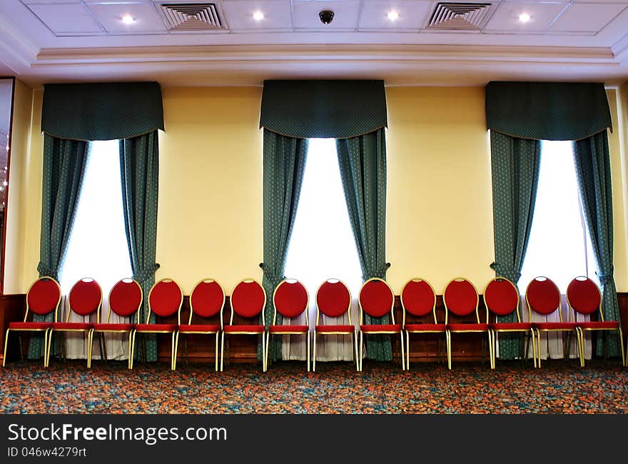 Interior of the hall conference center. Interior of the hall conference center