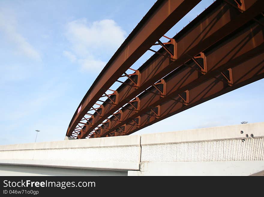 A highway overpass under construction. A highway overpass under construction