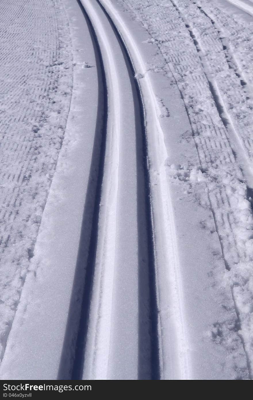 Ski run over the snow of alpes. Ski run over the snow of alpes