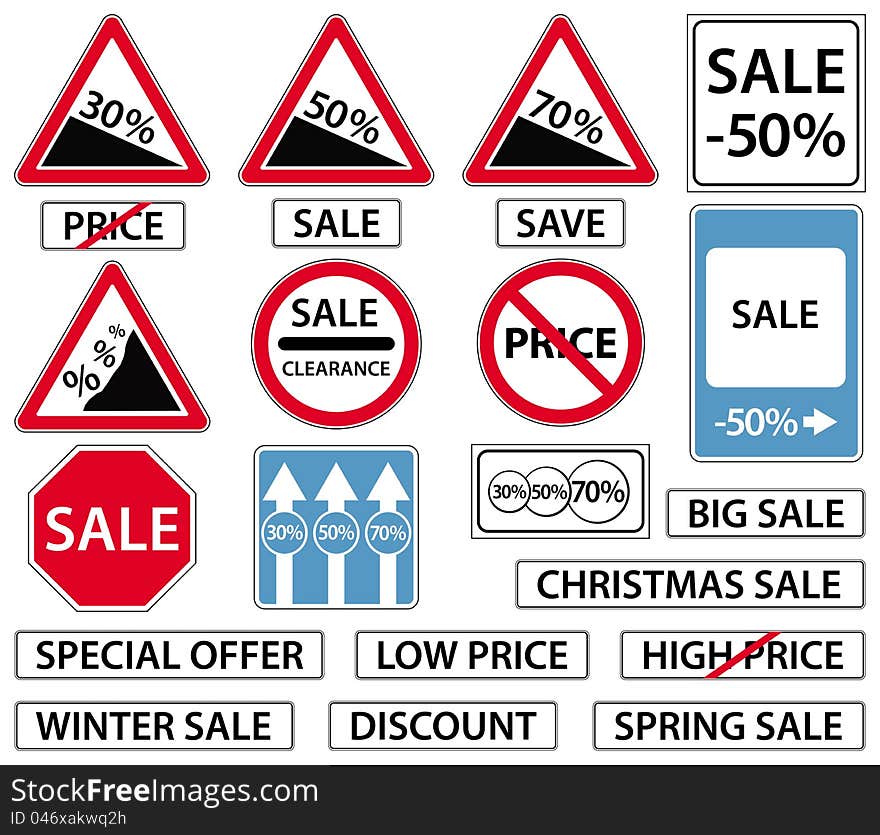 Sale signs set