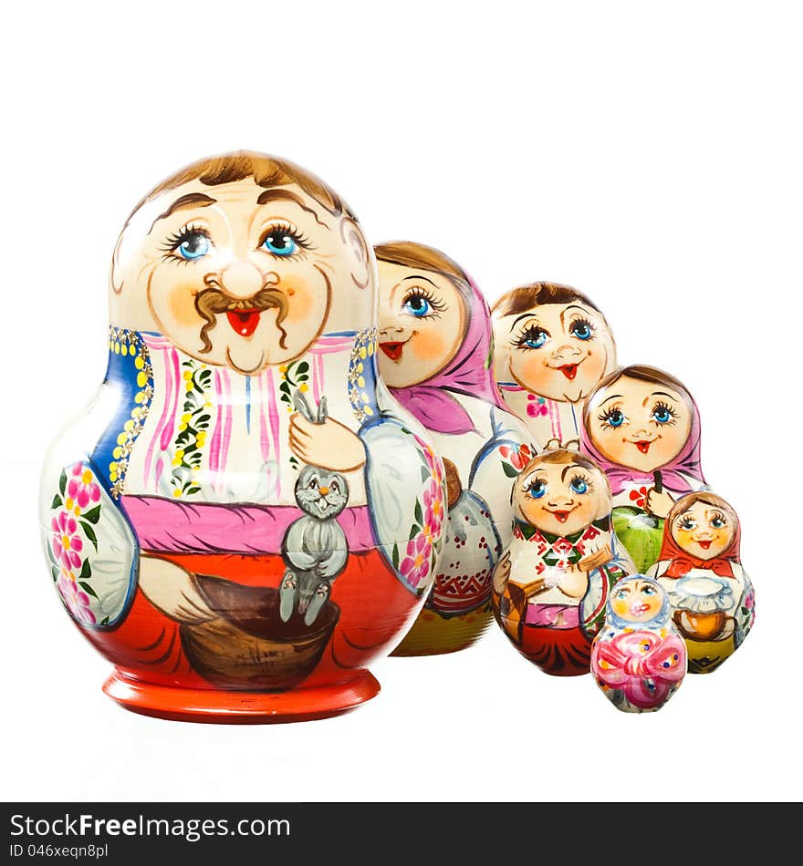 Ukrainian matrioshka isolated. clipping path