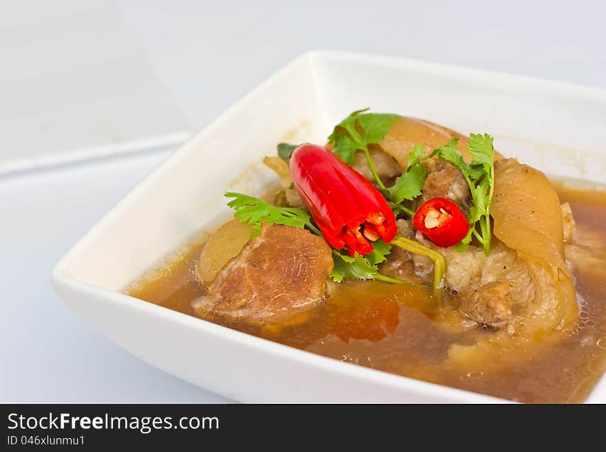 Spicy pork with chilli and vegetables. Spicy pork with chilli and vegetables.