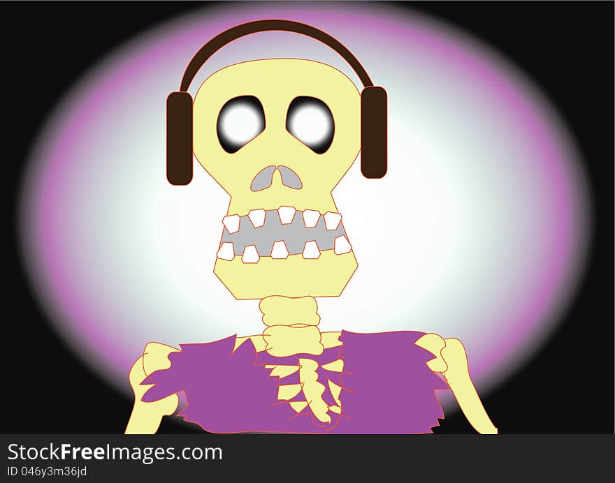 The skull man with headphone