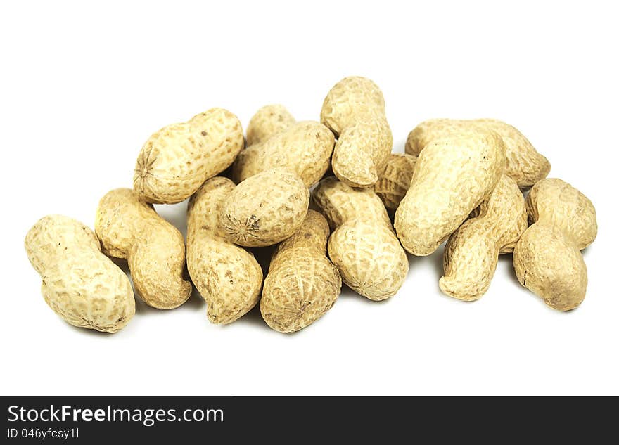 Peanuts snack on a white background